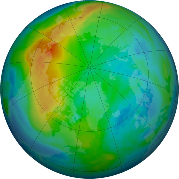 Arctic ozone map for 04 November 1987